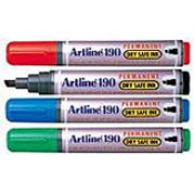 EK-190<br>Artline Dry Safe<br>Permanent Markers<br>2.0-5.0mm Chisel Tip